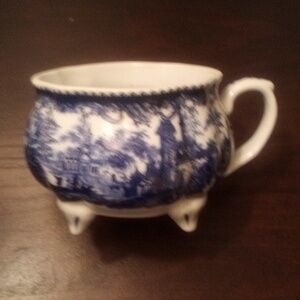 Blue and White Footed Teacup
